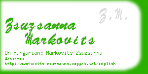 zsuzsanna markovits business card